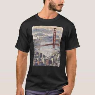 Oil Painting Golden Gate Bridge T-Shirt