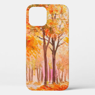 Oil painting landscape - colourful autumn forest iPhone 12 case