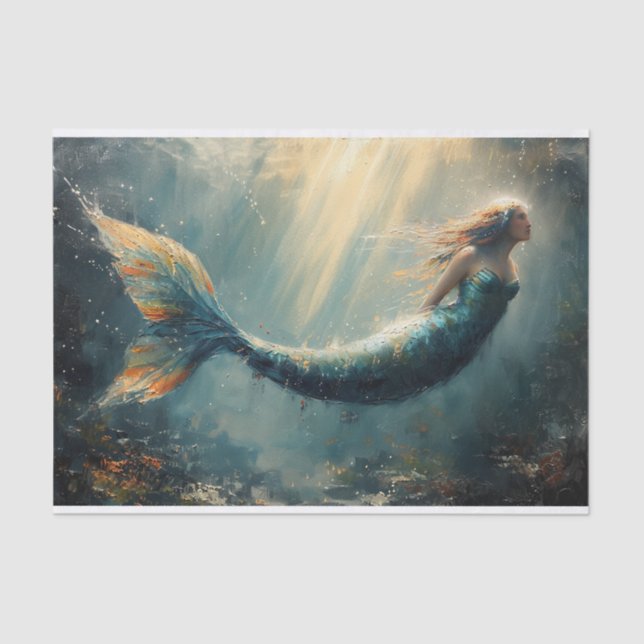Oil Painting of a Mermaid in Sunlight Tissue Paper (Front)