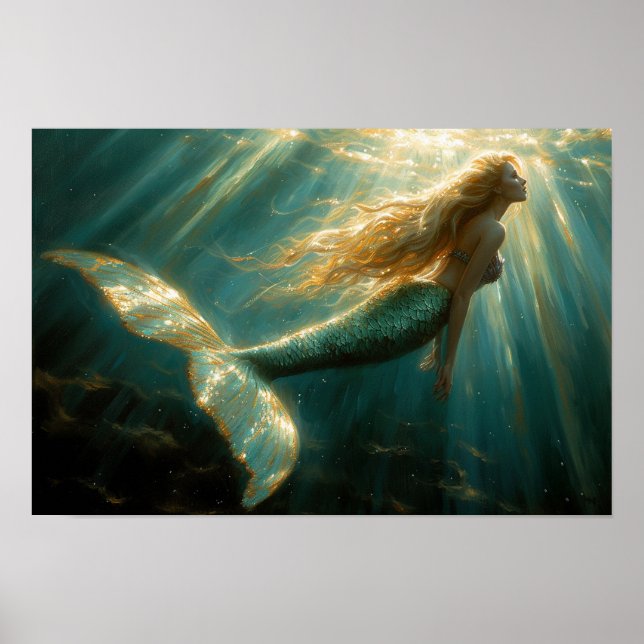 Oil Painting of a Mermaid Poster (Front)