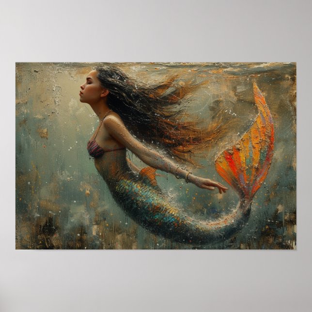 Oil Painting of a Mermaid Poster (Front)