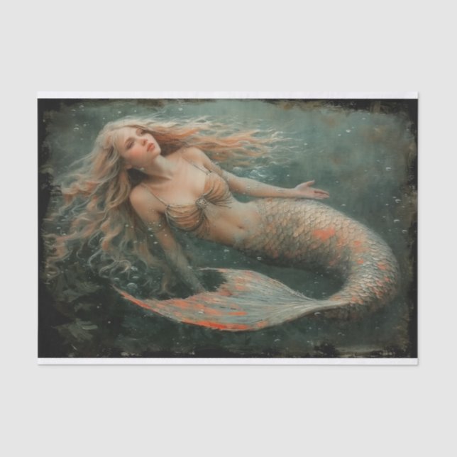 Oil Painting of a Mermaid Tissue Paper (Front)