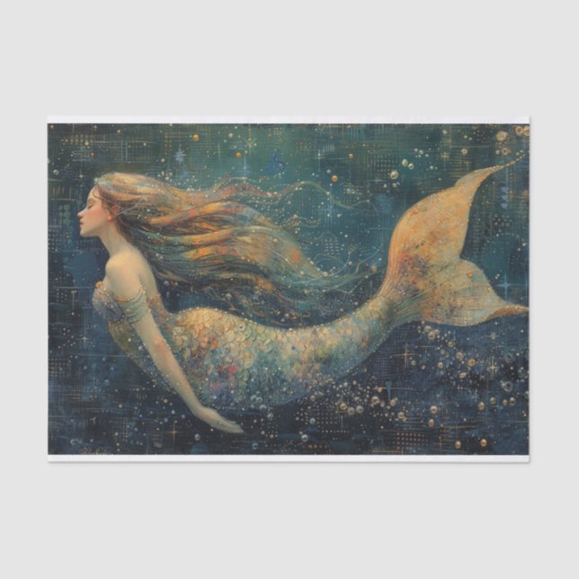Oil Painting of a Mermaid Tissue Paper (Front)