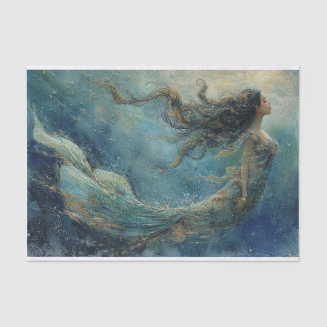 Oil Painting of a Mermaid Tissue Paper (Front)