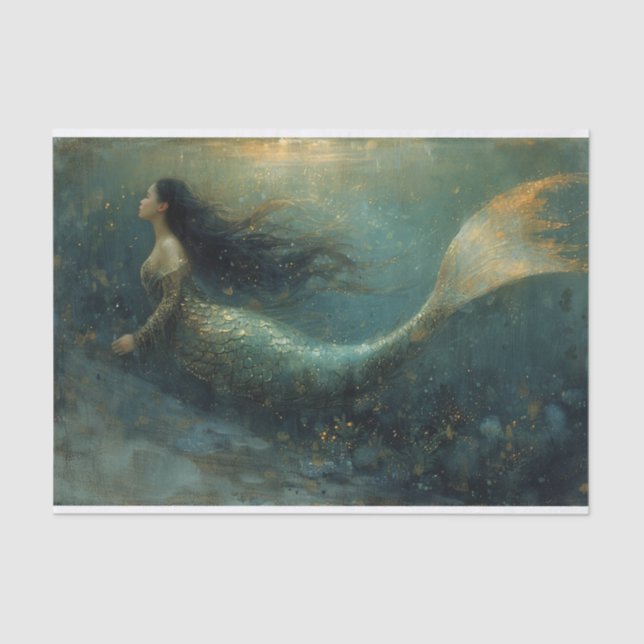 Oil Painting of a Mermaid Tissue Paper (Front)