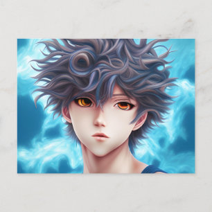 Oil Painting of an Anime Boy Postcard
