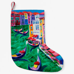 oil painting of beautiful Venice, Italy on canvas Small Christmas Stocking