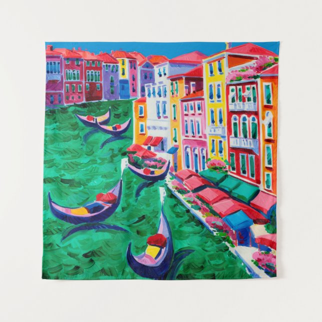  oil painting of beautiful Venice, Italy on canvas Tapestry (Front)