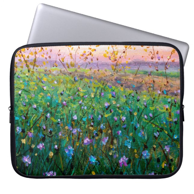  oil painting of flowers, beautiful field flowers  laptop sleeve (Front)