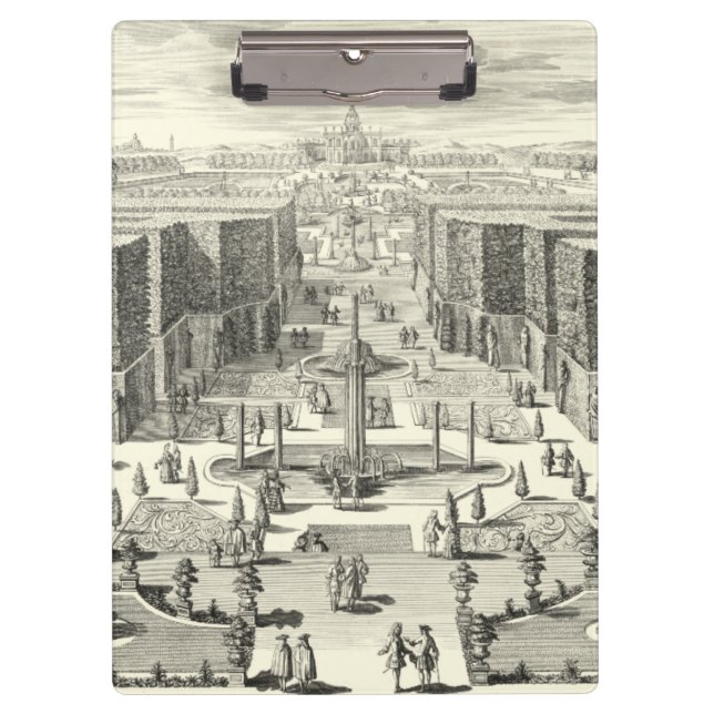 Oil Painting of Fountains at Garden of Versailles Clipboard (Front)