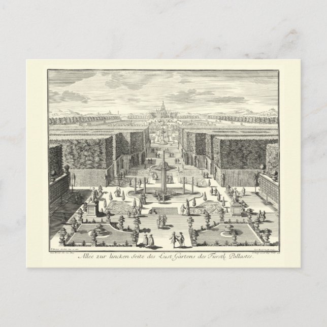 Oil Painting of Fountains at Garden of Versailles Postcard (Front)