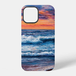 oil painting of Ocean and beach on canvas. Rich g iPhone 12 Case