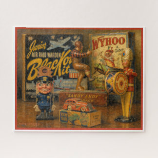 OIL PAINTING OF OLD GAMES AND TOYS JIGSAW PUZZLE