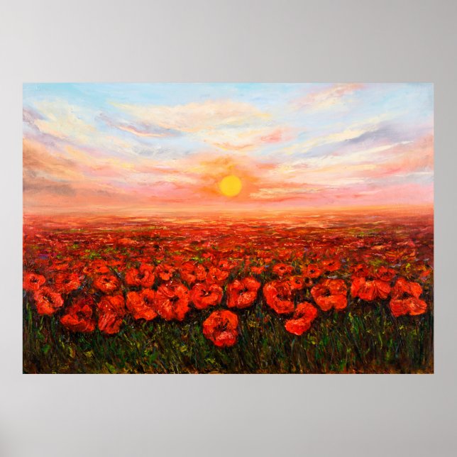  oil painting of Opium poppy( Papaver somniferum)  Poster (Front)