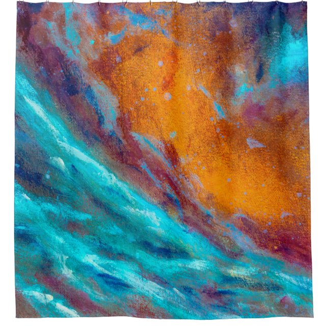 Oil painting on canvas. Abstract art background. F Shower Curtain (Front)