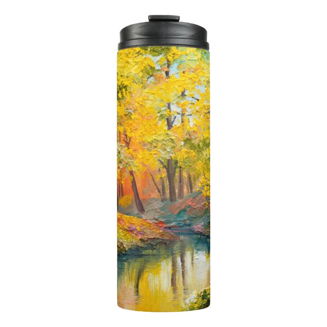 oil painting on canvas - autumn forestpaint,oil,ar thermal tumbler (Front)