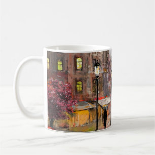 oil painting on canvas, street view of Paris. Artw Coffee Mug