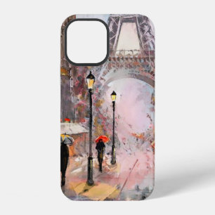 oil painting on canvas, street view of Paris. Artw iPhone 12 Case