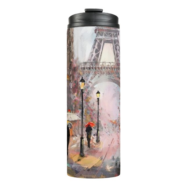 oil painting on canvas, street view of Paris. Artw Thermal Tumbler (Front)