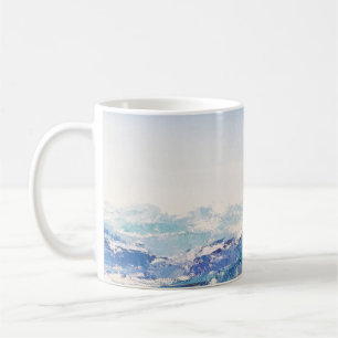 Oil painting on canvas View of of snowy Alp mounta Coffee Mug