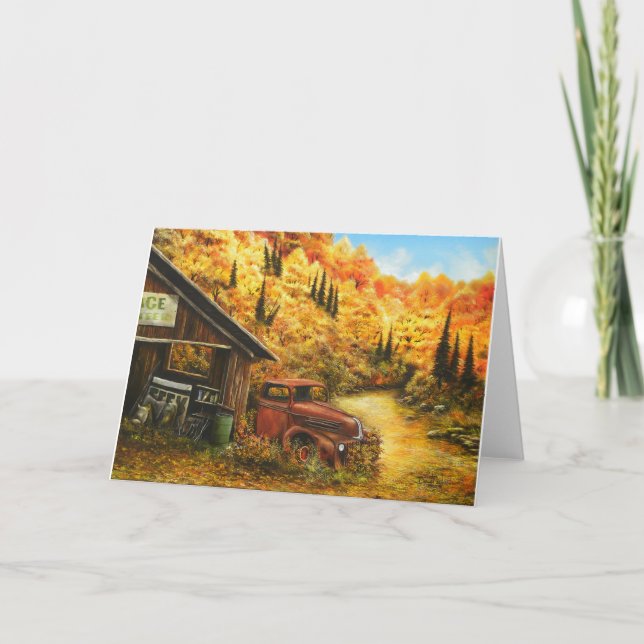 Oil Painting ~ Retired on Greeting Card (Front)