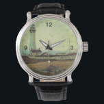oil painting seashore nautical beach Lighthouse Watch<br><div class="desc">rustic oil painting seashore landscape Lighthouse home accessories and lighthouse fashion accessories. Rustic lighthouse wedding favours.</div>