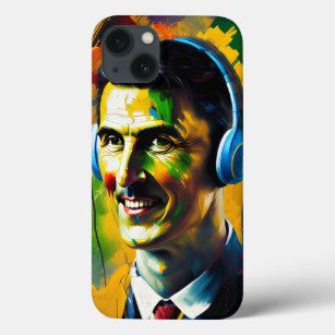Oil Painting Smiling Tesla for iPhone Case / Cover