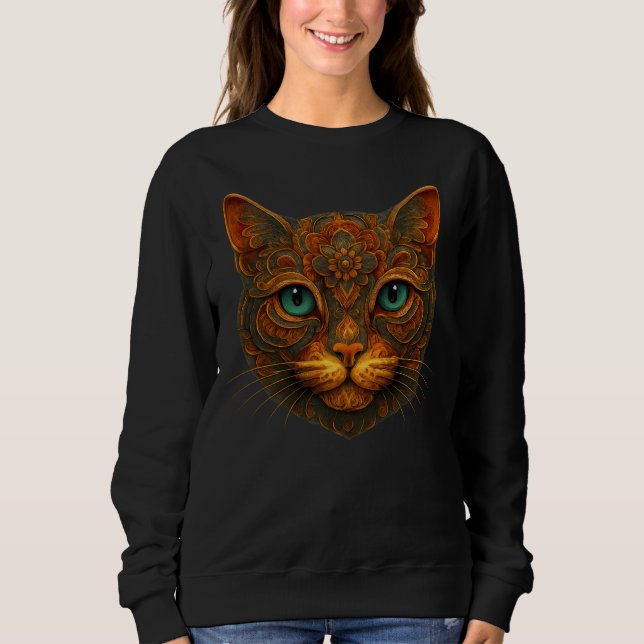 Oil-painting style Cat Sweatshirt (Front)