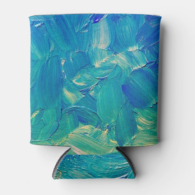 Oil Painting: Summer Brush Strokes. Can Cooler (Front)
