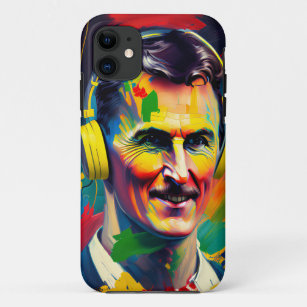 Oil Painting Tesla Yellow colour iPhone / iPad cas Case-Mate iPhone Case