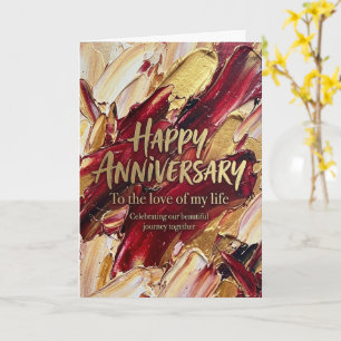 Oil Painting Texture Happy Anniversary Card Love