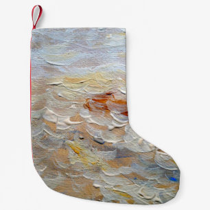 Oil paintings texture, fine artbackground,abstract small christmas stocking