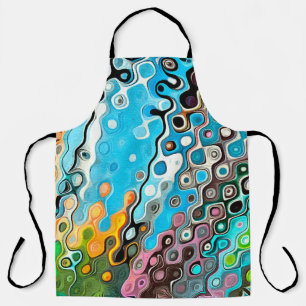 Oil pastel drawing. Abstract colour background. Fi Apron