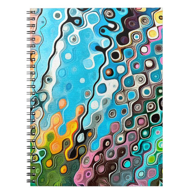 Oil pastel drawing. Abstract colour background. Fi Notebook (Front)