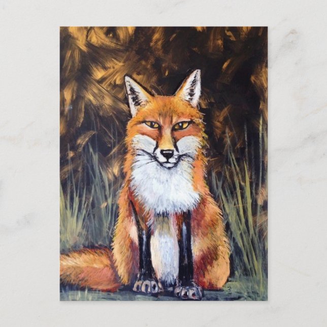 Oil Pastel fox Postcard (Front)