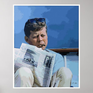 Oil pastel painting John F. Kennedy Poster