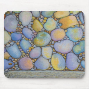 Oil Pastel River Rock and Pebbles Mouse Mat