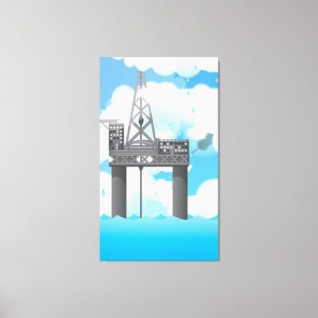 Oil Platform Canvas Print (Front)