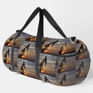 Oil Pump Jack At Sunset Necktie Duffle Bag