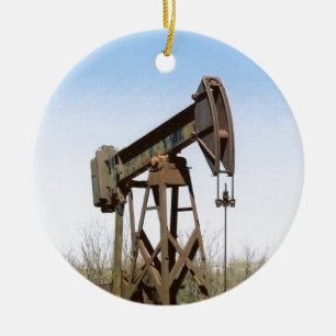 Oil Pumping Rig Ceramic Tree Decoration