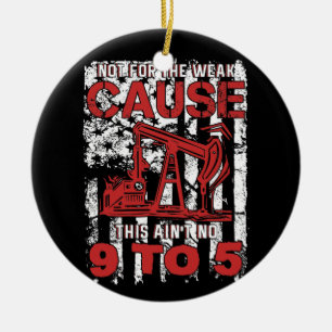 Oil Rig Flag Ceramic Tree Decoration