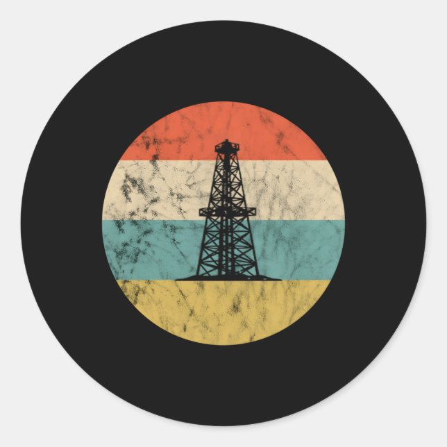 Oil Rig Oil Driller Oil Oilfield Worker Classic Round Sticker (Front)