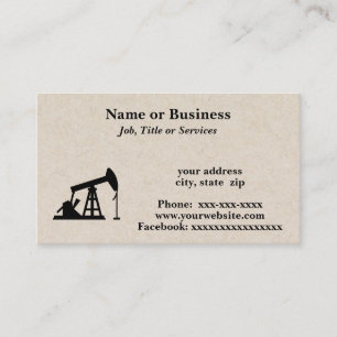 Oil rig silhouette business card