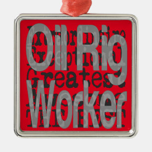 Oil Rig Worker Extraordinaire Metal Tree Decoration