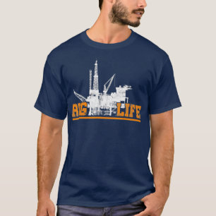 Oil Rig Worker Instructing USA American Gas T-Shirt