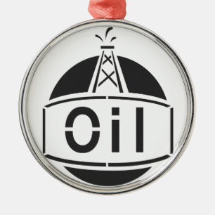 Oil Rig Worker Metal Tree Decoration