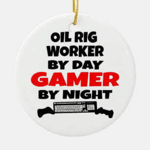 Oil Rig Worker Zombie Slayer Ceramic Tree Decoration