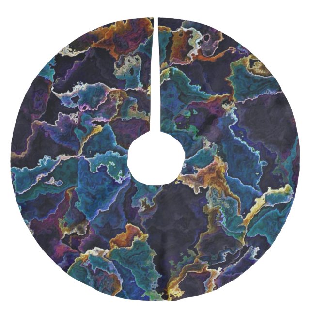 Oil Slick  Brushed Polyester Tree Skirt (Front)