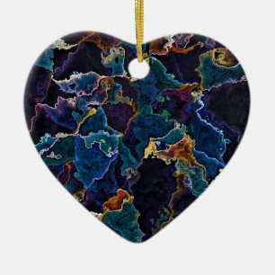 Oil Slick Ceramic Ornament