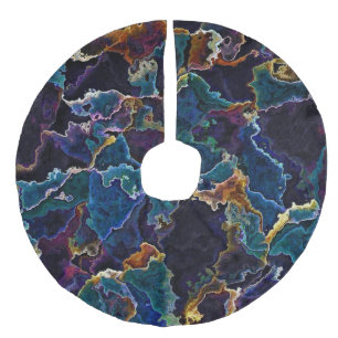 Oil Slick Faux Linen Tree Skirt